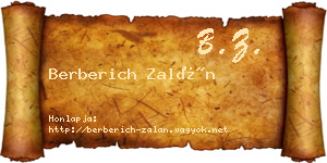 Berberich Zalán névjegykártya